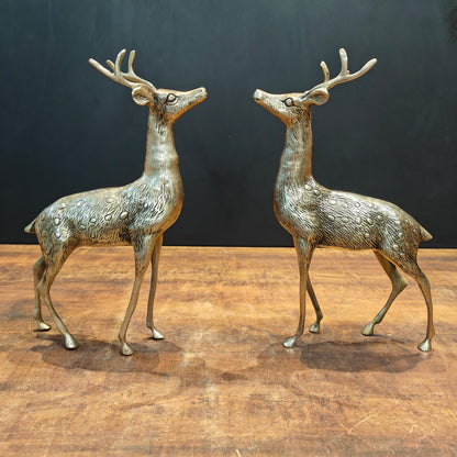 Brass Deer Pair For Vastu Showpiece Decorative 14 Inches by vendor-unknown - Decor (View 3)