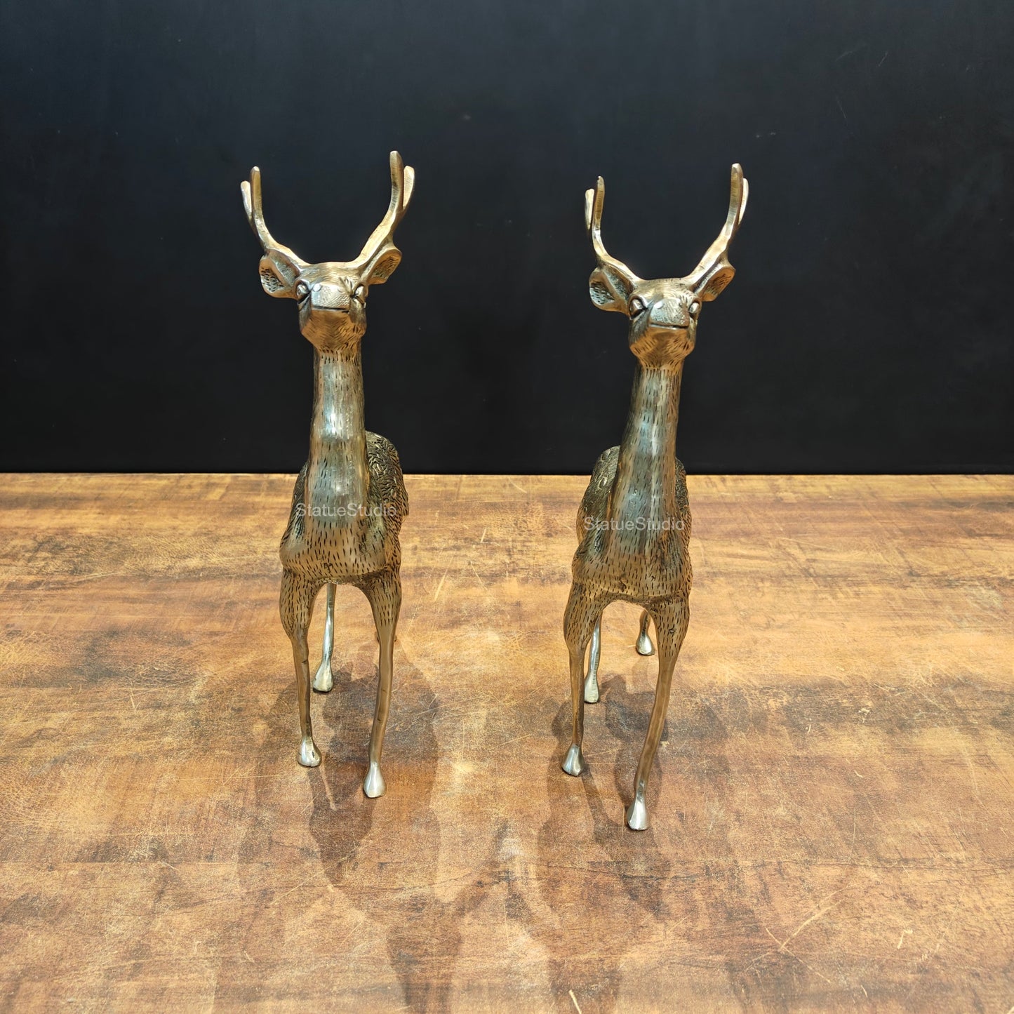 Brass Deer Pair For Vastu Showpiece Decorative 14 Inches
