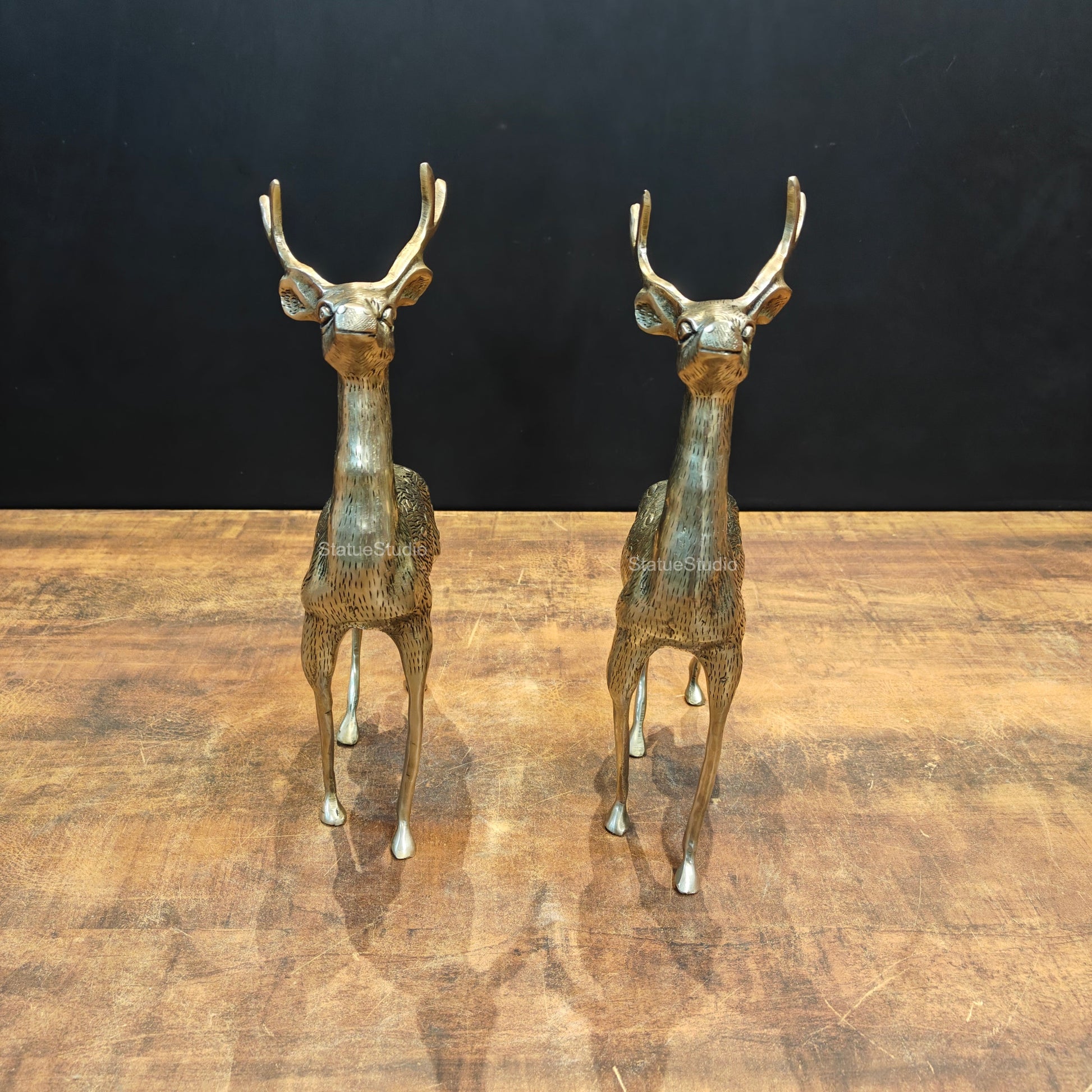Brass Deer Pair For Vastu Showpiece Decorative 14 Inches - Image 6