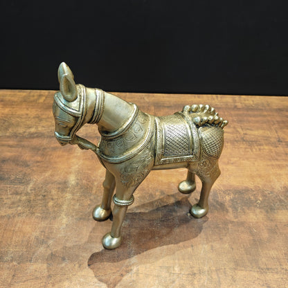Brass Unique Horse Statue For Decor Showpiece 12.5 Inch by vendor-unknown - Decor (View 4)