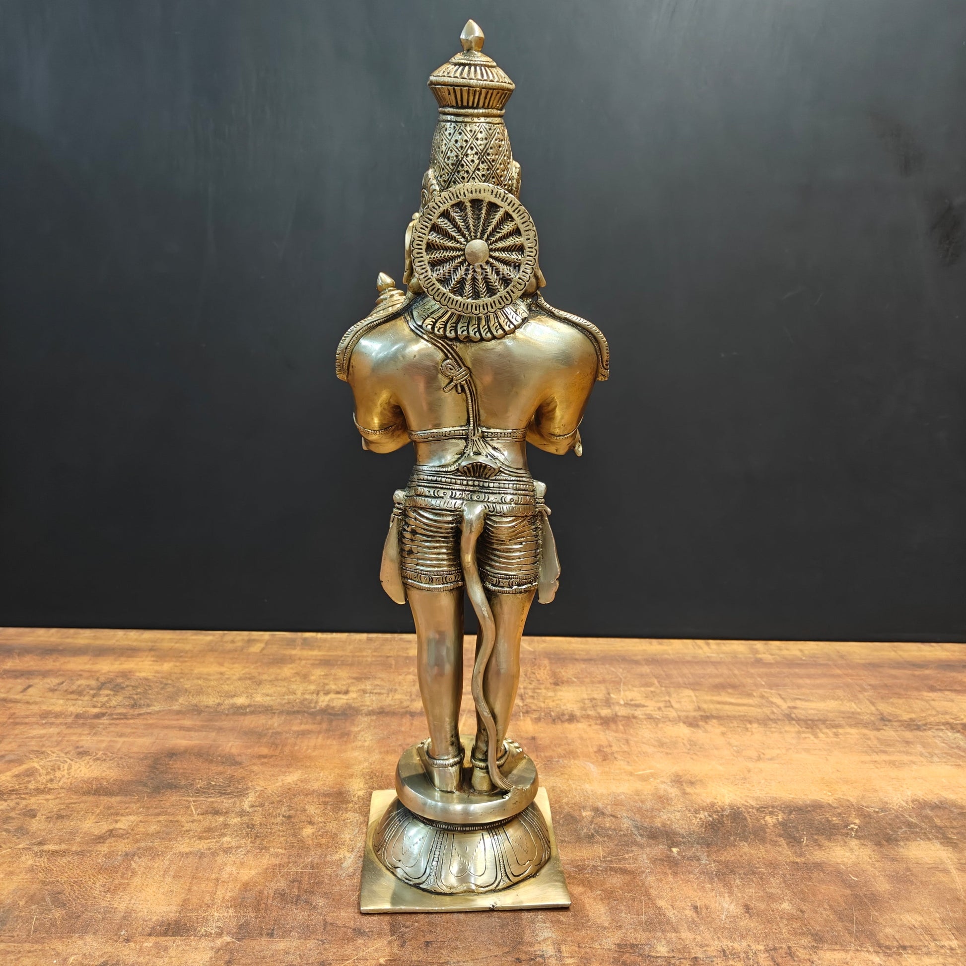 Brass Hanuman Idol Standing In Namaskar Posture 23 Inch - Image 8
