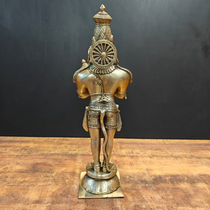 Brass Hanuman Idol Standing In Namaskar Posture 23 Inch by vendor-unknown - Hindu Gods (View 8)