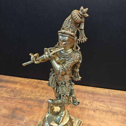 Brass Tribhanga Krishna Statue 2 Feet by vendor-unknown - Hindu Gods (View 5)