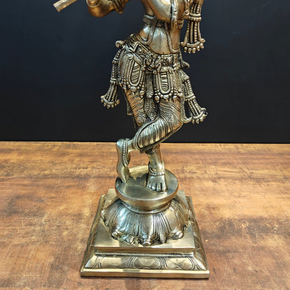 Brass Tribhanga Krishna Statue 2 Feet by vendor-unknown - Hindu Gods (View 6)