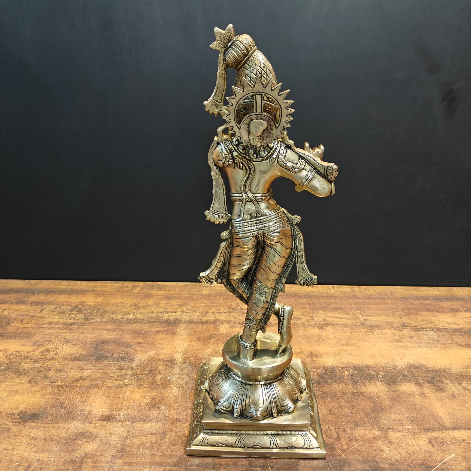 Brass Tribhanga Krishna Statue 2 Feet - Image 8