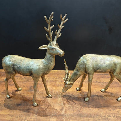 Brass Deer Pair Decorative Showpiece Sculptures 27 Inches by vendor-unknown - Decor (View 5)