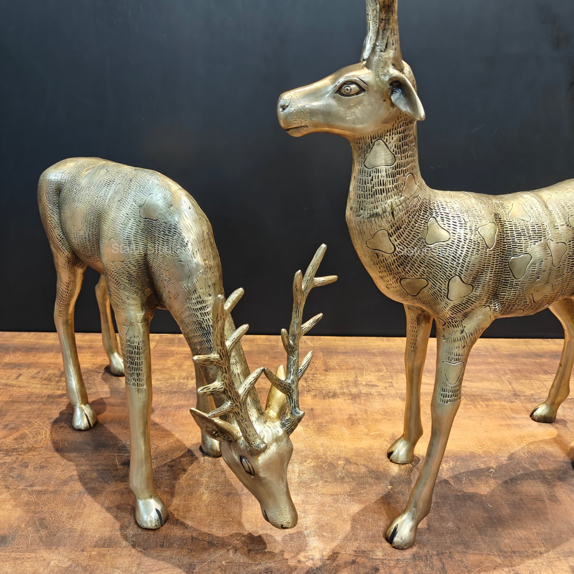 Brass Deer Pair Decorative Showpiece Sculptures 27 Inches - Image 7