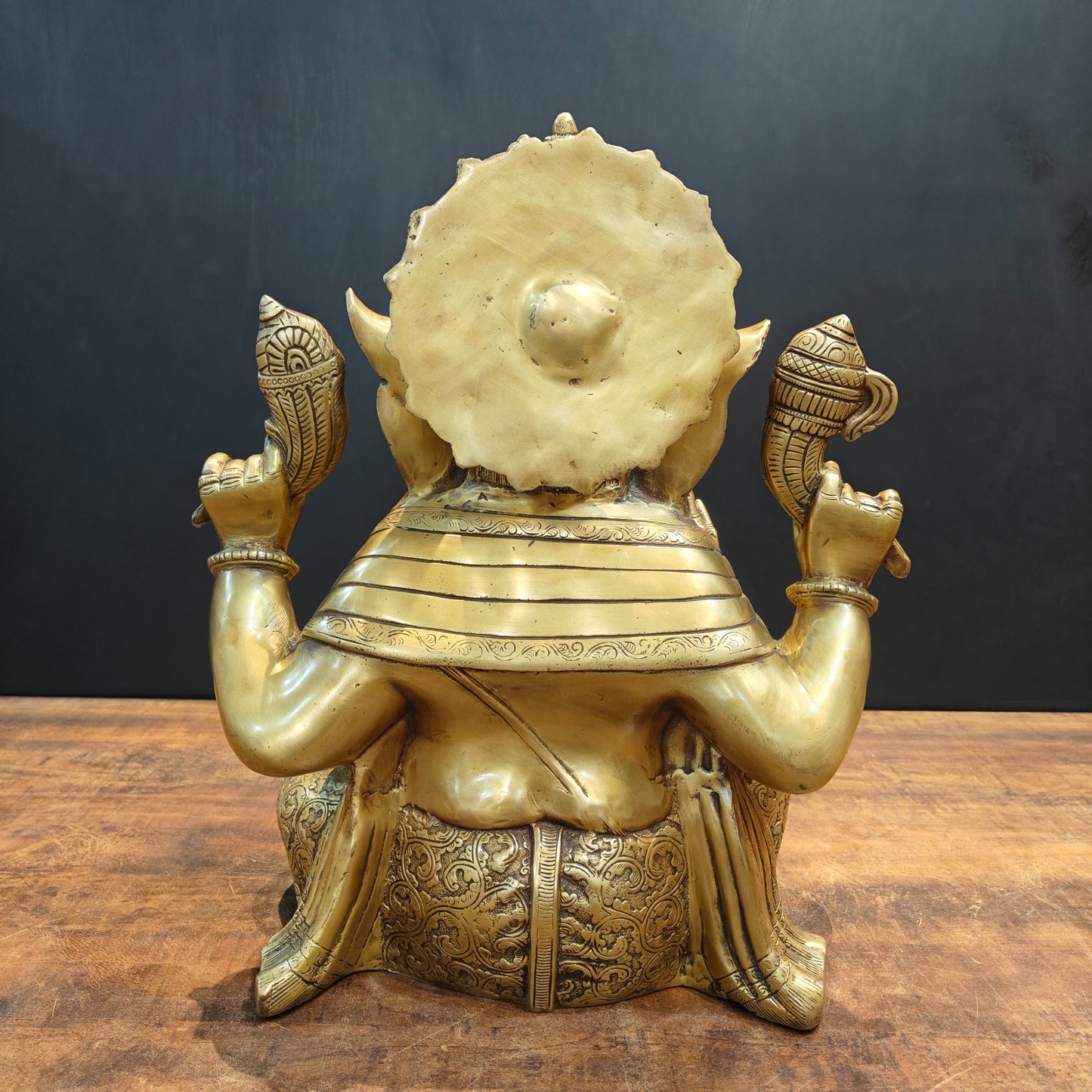 Brass Large Ganesha Statue Antique Finish 21 Inches