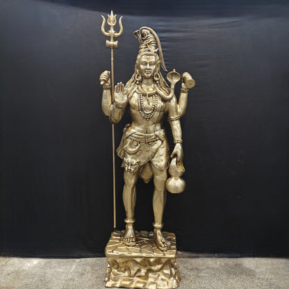 Brass Large Majestic Standing Lord Shiva Statue 7 Feet by vendor-unknown - Hindu Gods (View 3)
