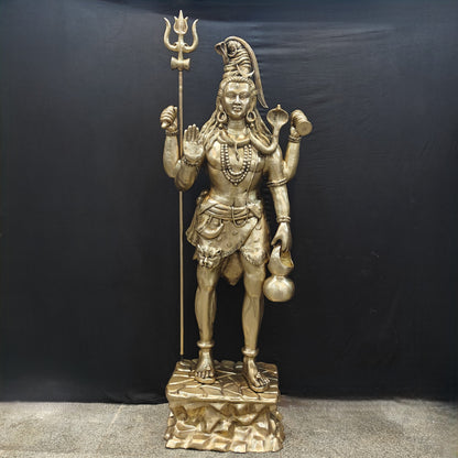 Brass Large Majestic Standing Lord Shiva Statue 7 Feet by vendor-unknown - Hindu Gods (View 12)