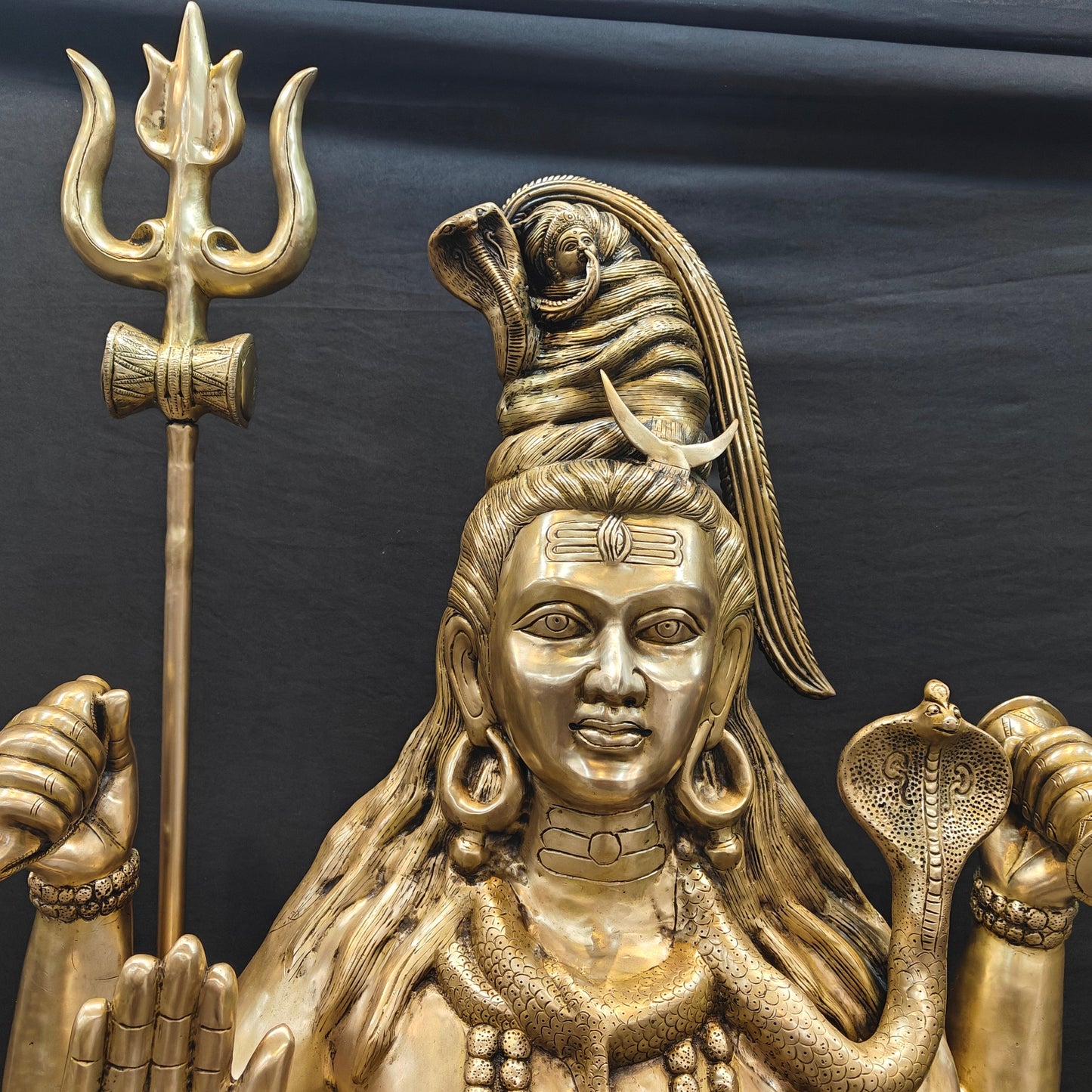 Brass Large Majestic Standing Lord Shiva Statue 7 Feet