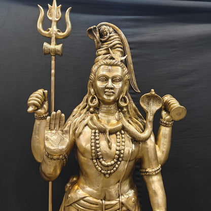 Brass Large Majestic Standing Lord Shiva Statue 7 Feet by vendor-unknown - Hindu Gods (View 2)