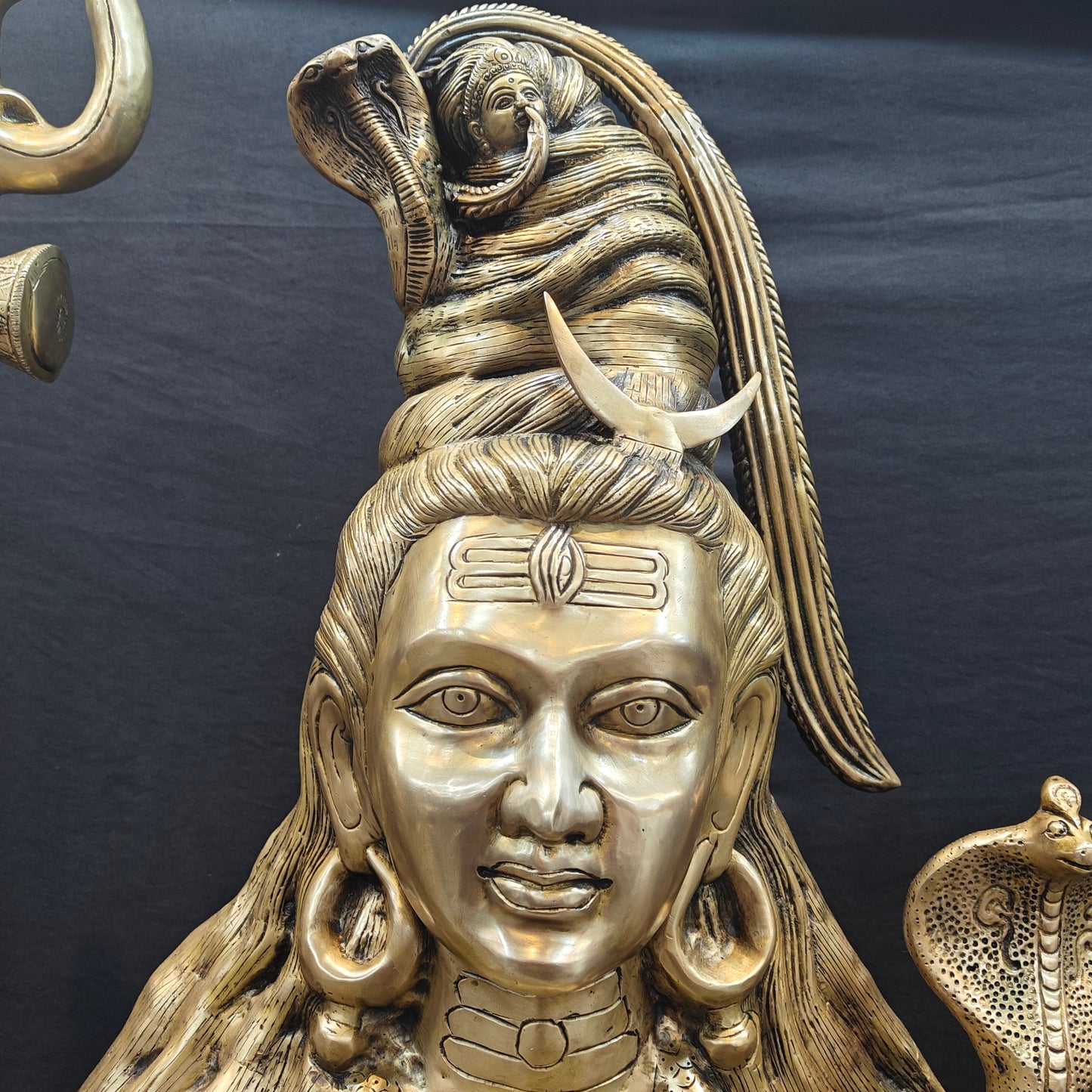 Brass Large Majestic Standing Lord Shiva Statue 7 Feet