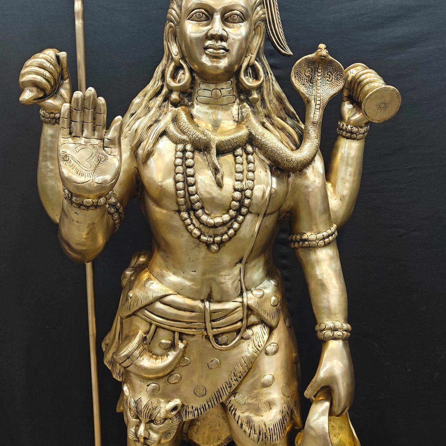 Brass Large Majestic Standing Lord Shiva Statue 7 Feet