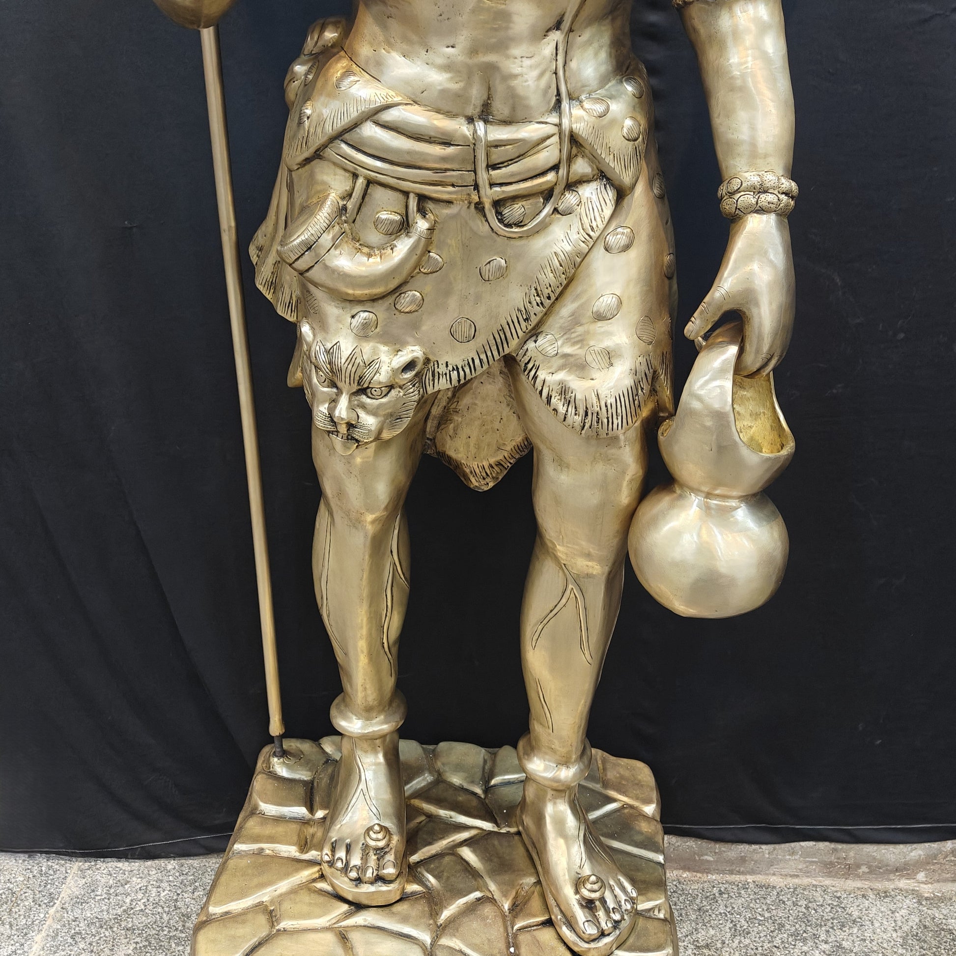 Brass Large Majestic Standing Lord Shiva Statue 7 Feet - Image 11