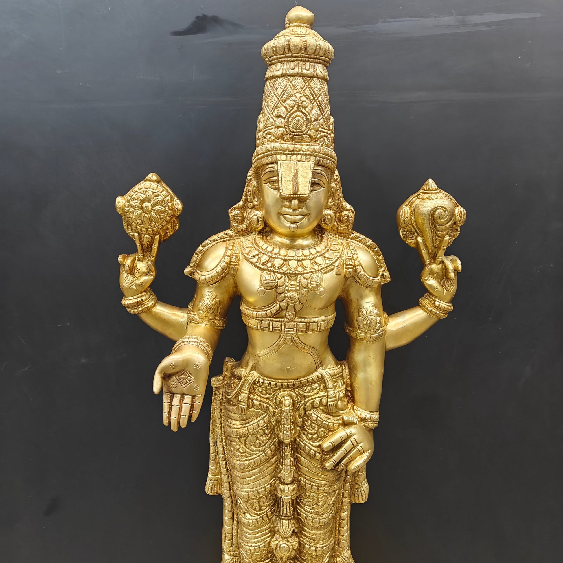 Brass Venkateshwara Tirupati Balaji Idol 39 Inches - Image 6