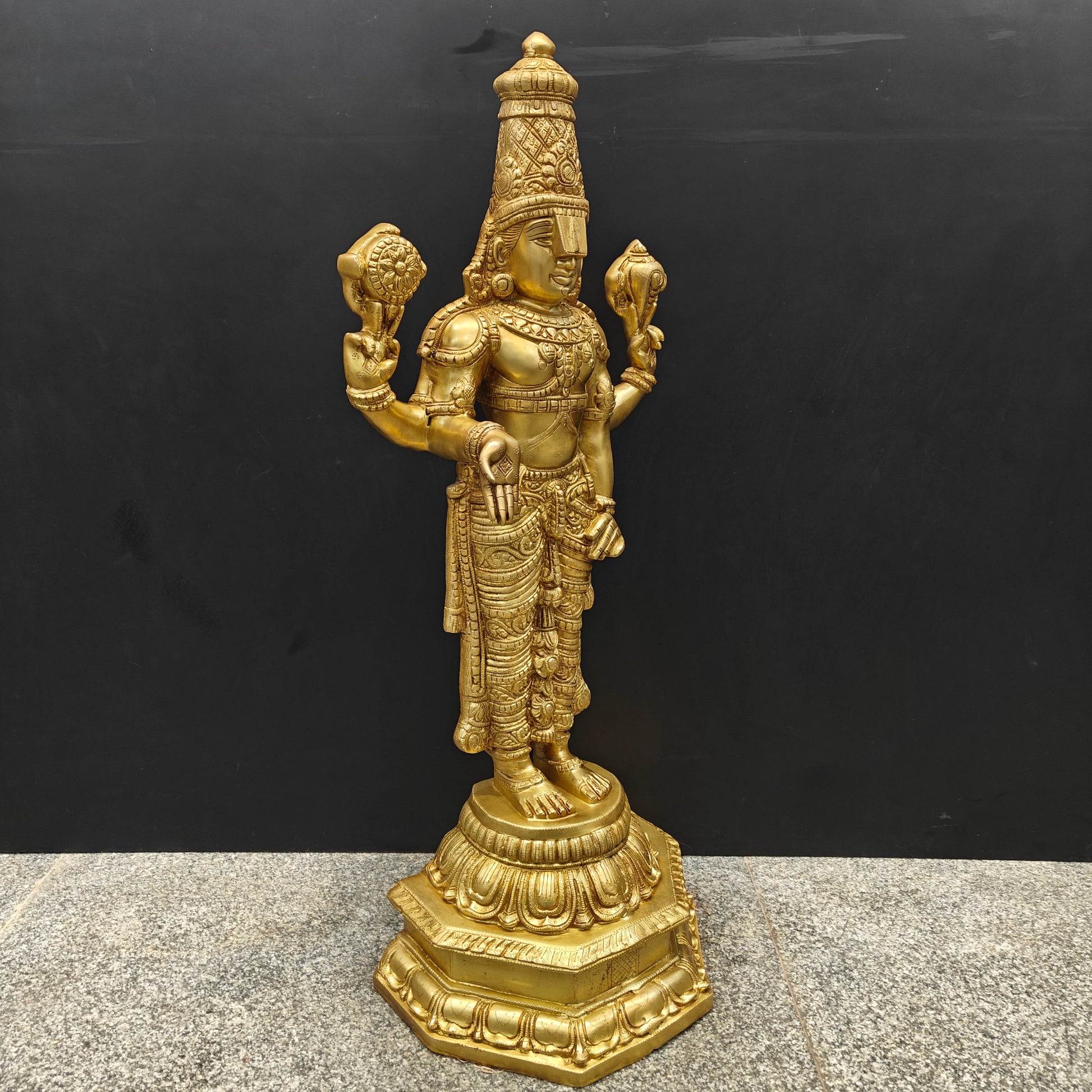 Brass Venkateshwara Tirupati Balaji Idol 39 Inches - Image 4