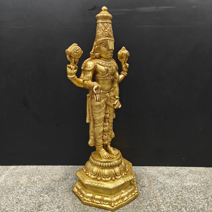 Brass Venkateshwara Tirupati Balaji Idol 39 Inches by vendor-unknown - Hindu Gods (View 4)