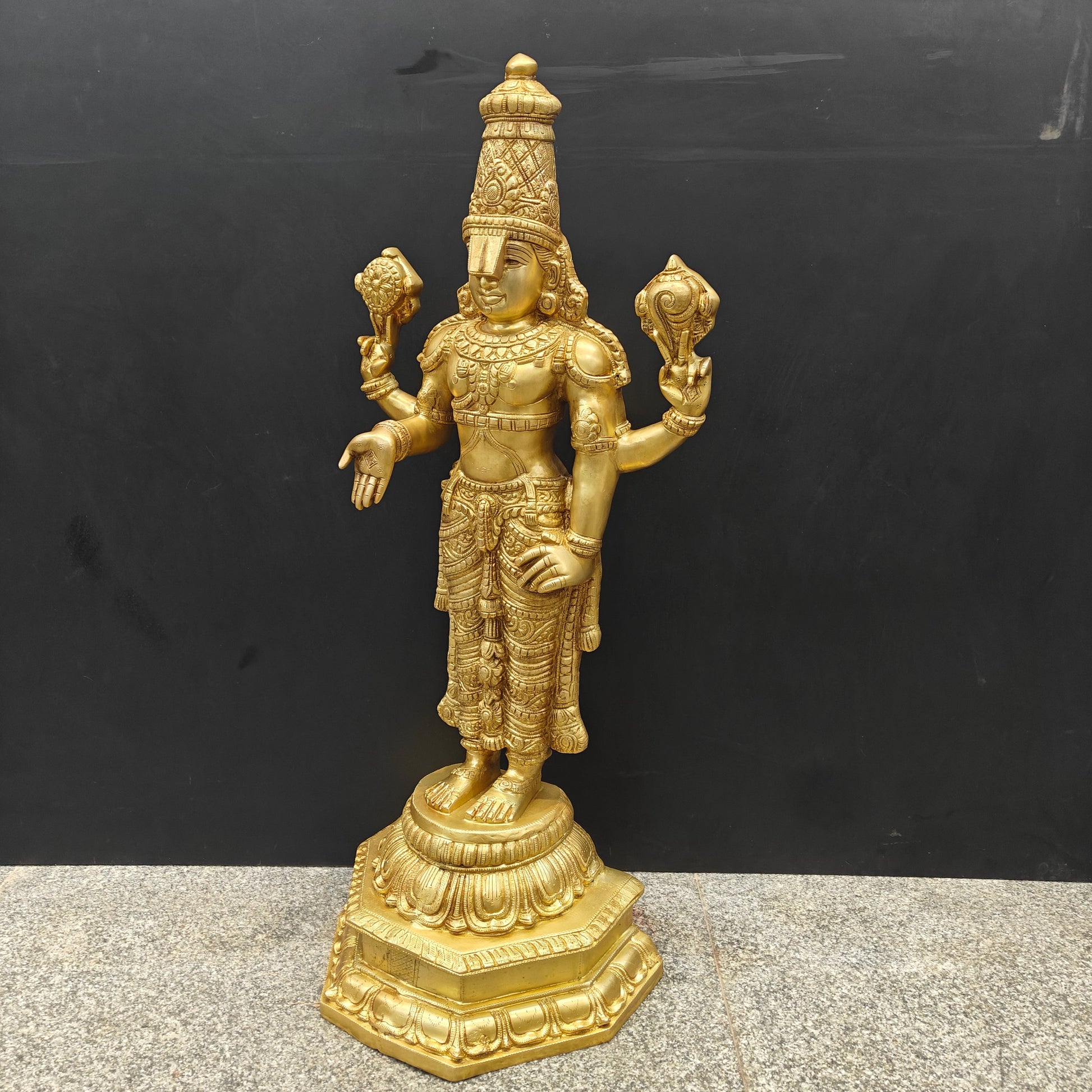 Brass Venkateshwara Tirupati Balaji Idol 39 Inches - Image 5