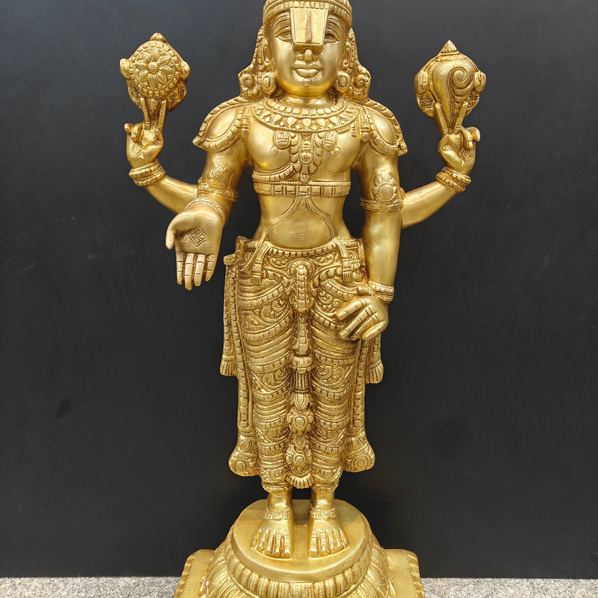 Brass Venkateshwara Tirupati Balaji Idol 39 Inches - Image 7
