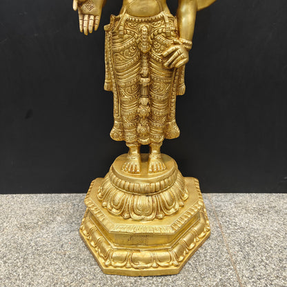 Brass Venkateshwara Tirupati Balaji Idol 39 Inches by vendor-unknown - Hindu Gods (View 8)