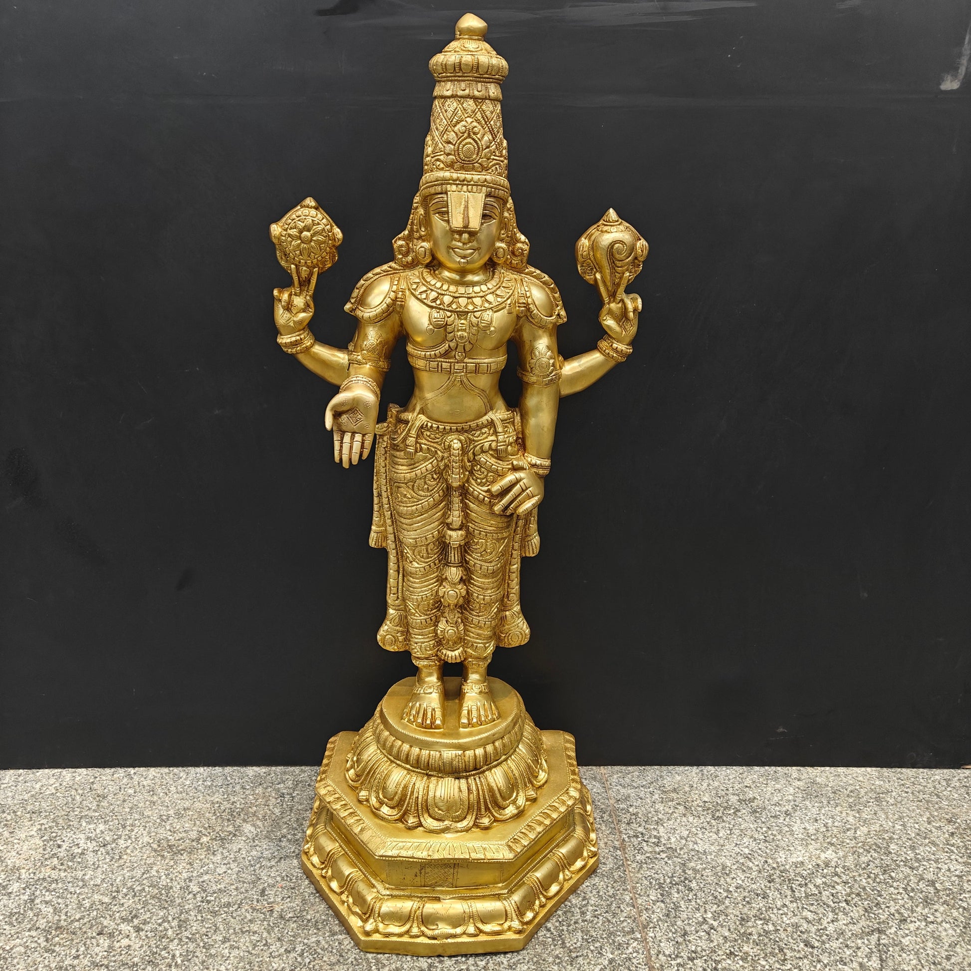 Brass Venkateshwara Tirupati Balaji Idol 39 Inches - Image 9