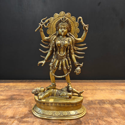 Brass Kali Mata Statue With Four Arms 1.5 Feet by vendor-unknown - Hindu Gods (View 3)