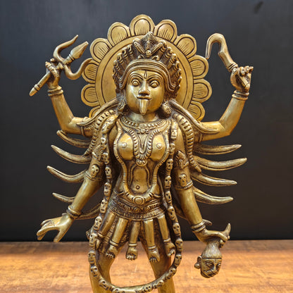 Brass Kali Mata Statue With Four Arms 1.5 Feet by vendor-unknown - Hindu Gods (View 2)