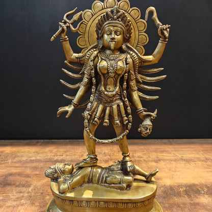 Brass Kali Mata Statue With Four Arms 1.5 Feet by vendor-unknown - Hindu Gods (View 6)