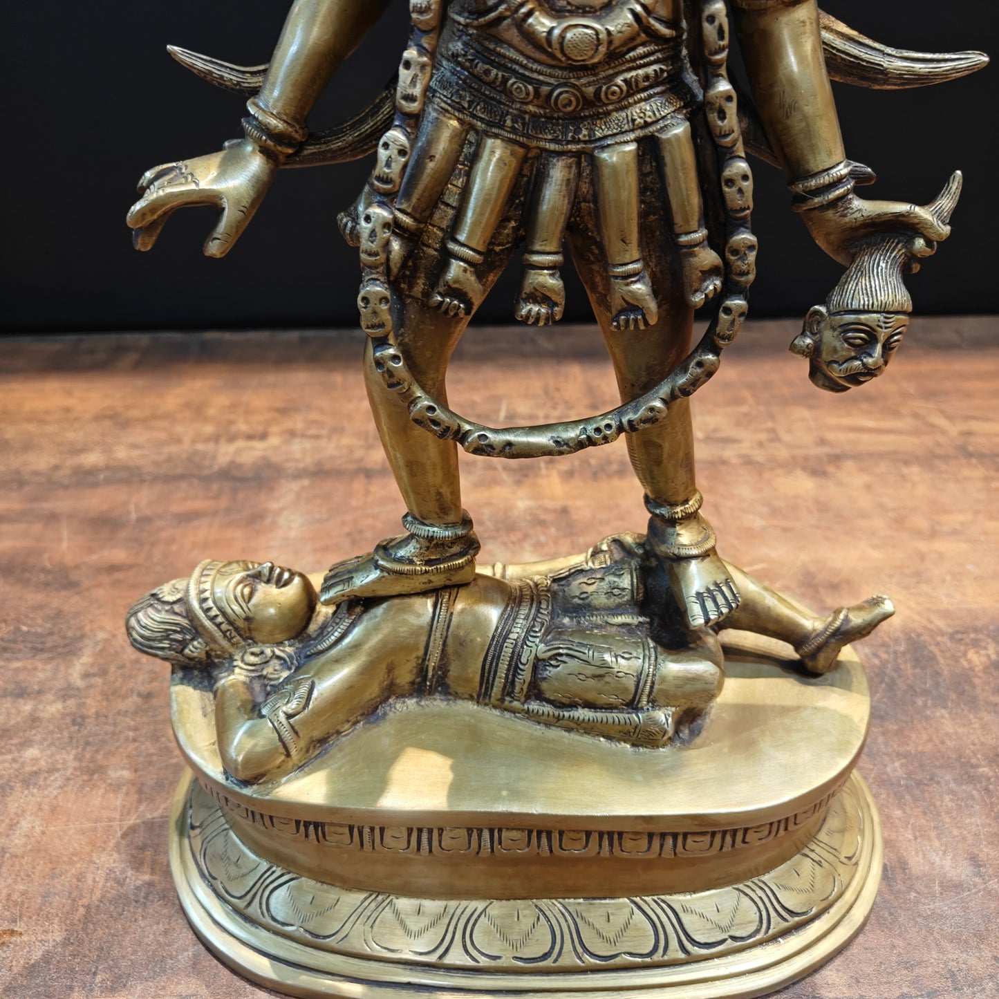 Brass Kali Mata Statue With Four Arms 1.5 Feet