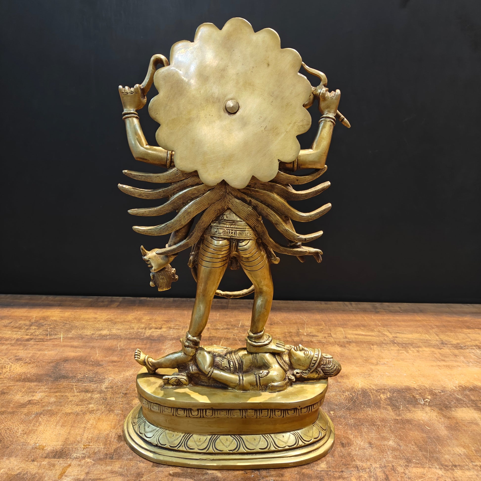 Brass Kali Mata Statue With Four Arms 1.5 Feet - Image 9