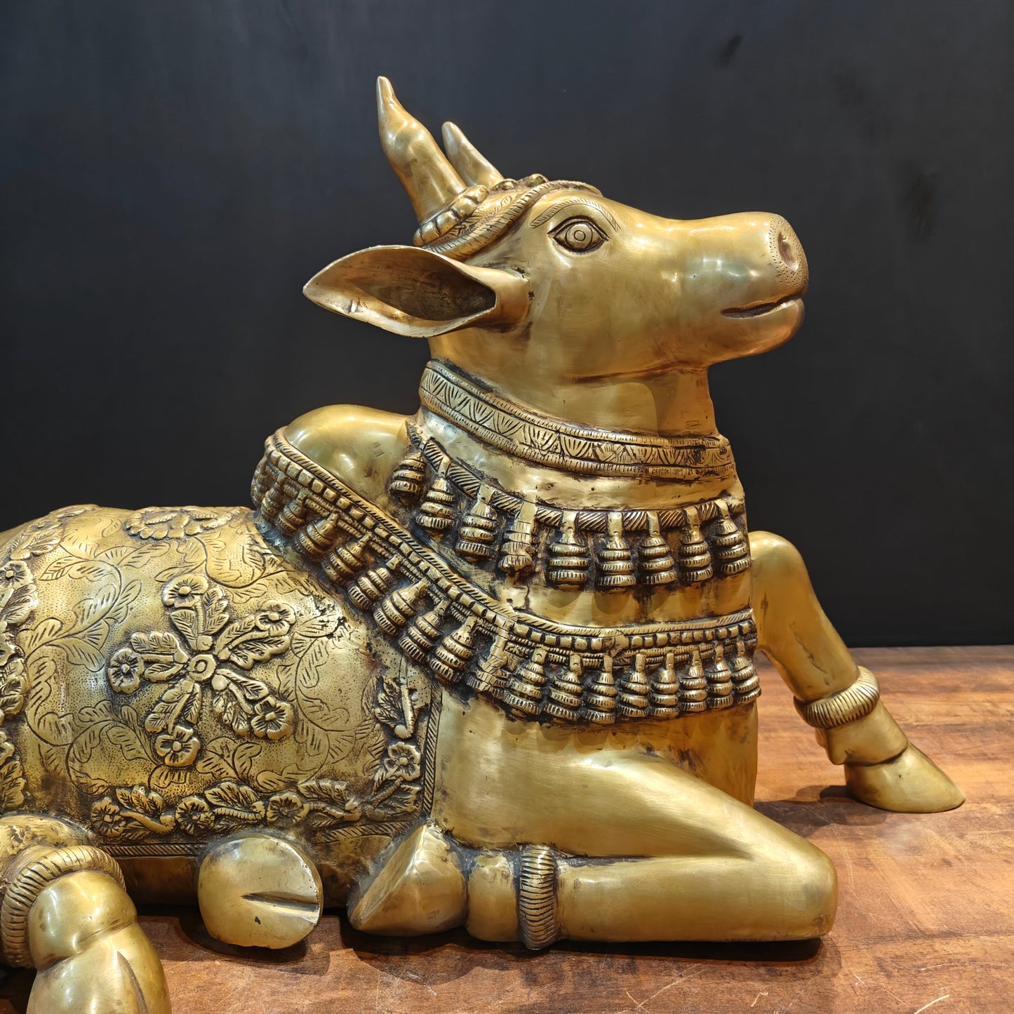 Brass Large Nandi Sculpture 33 Inch