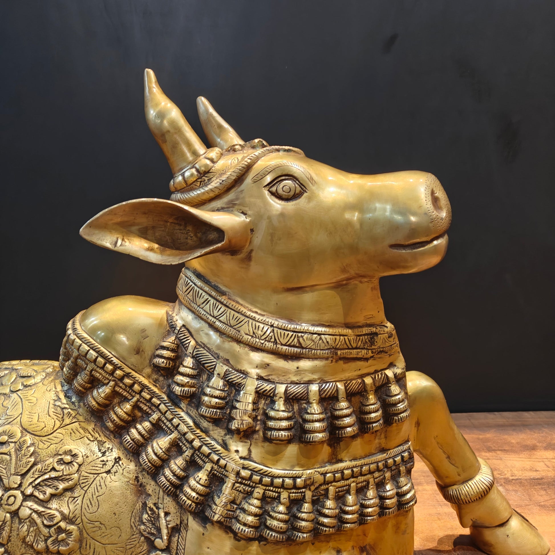 Brass Large Nandi Sculpture 33 Inch - Image 4