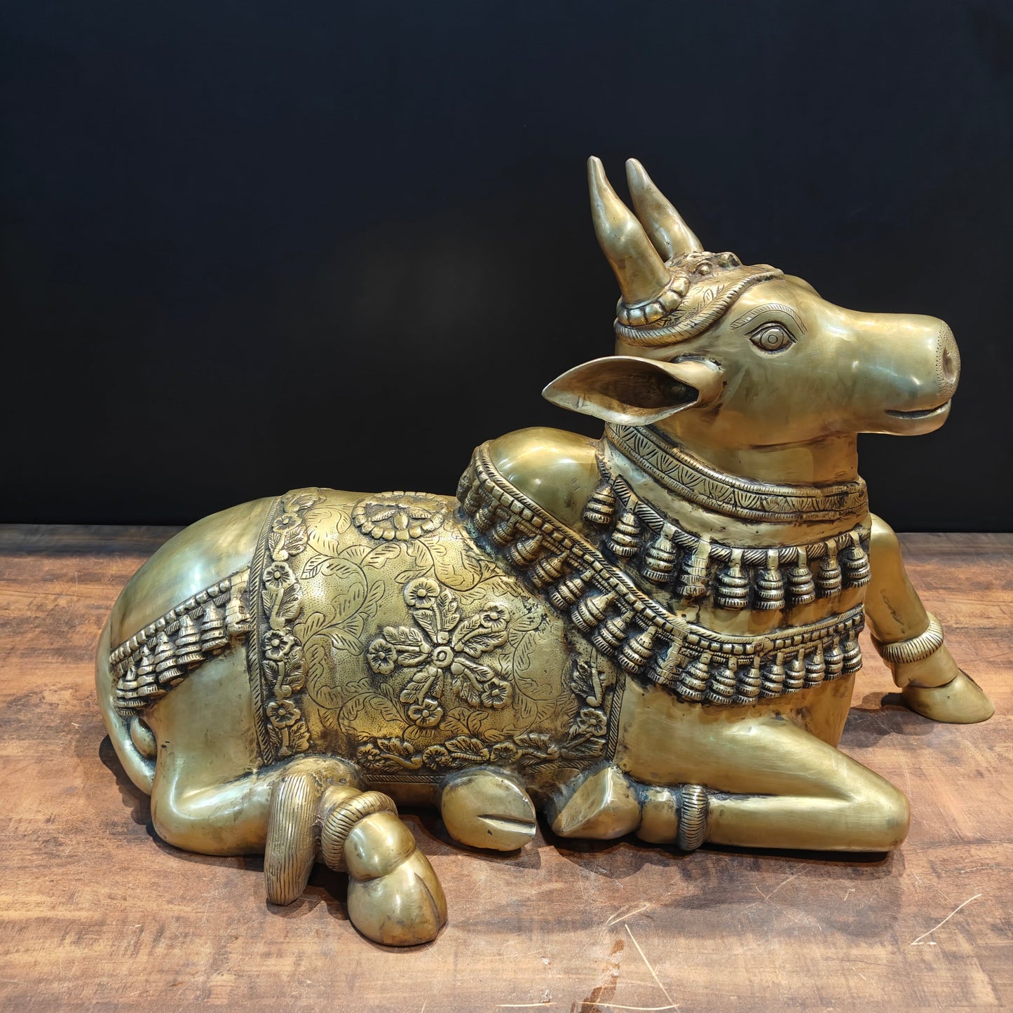 Brass Large Nandi Sculpture 33 Inch