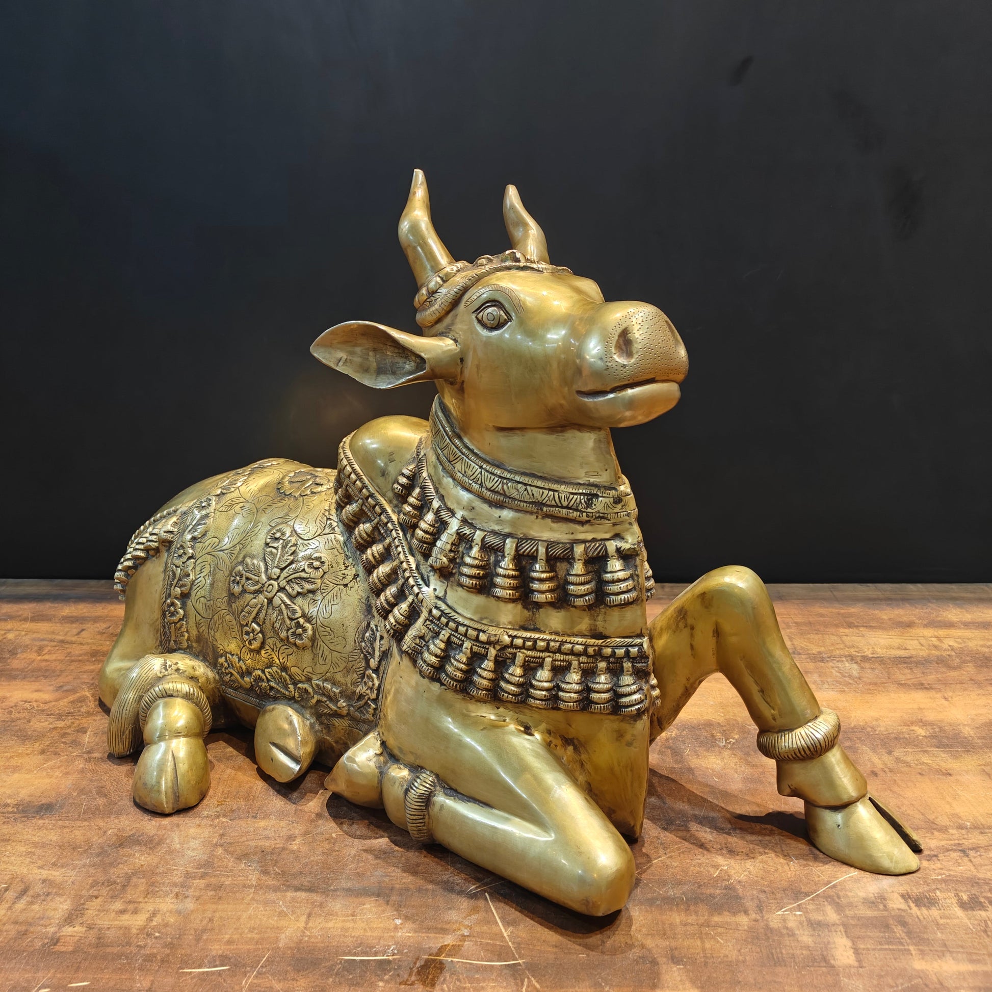 Brass Large Nandi Sculpture 33 Inch - Image 6