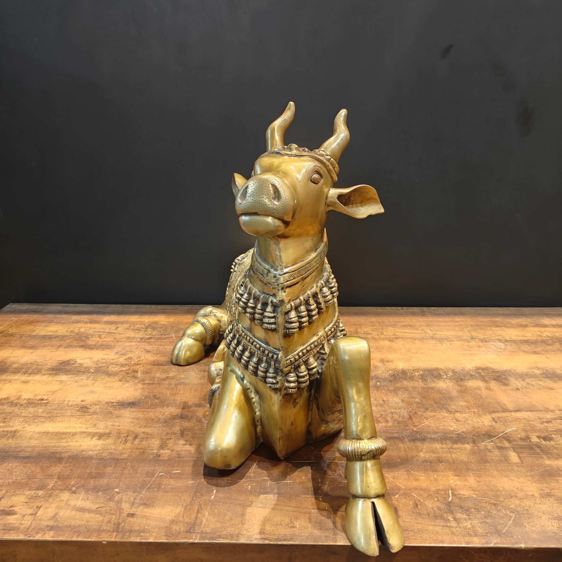 Brass Large Nandi Sculpture 33 Inch - Image 7