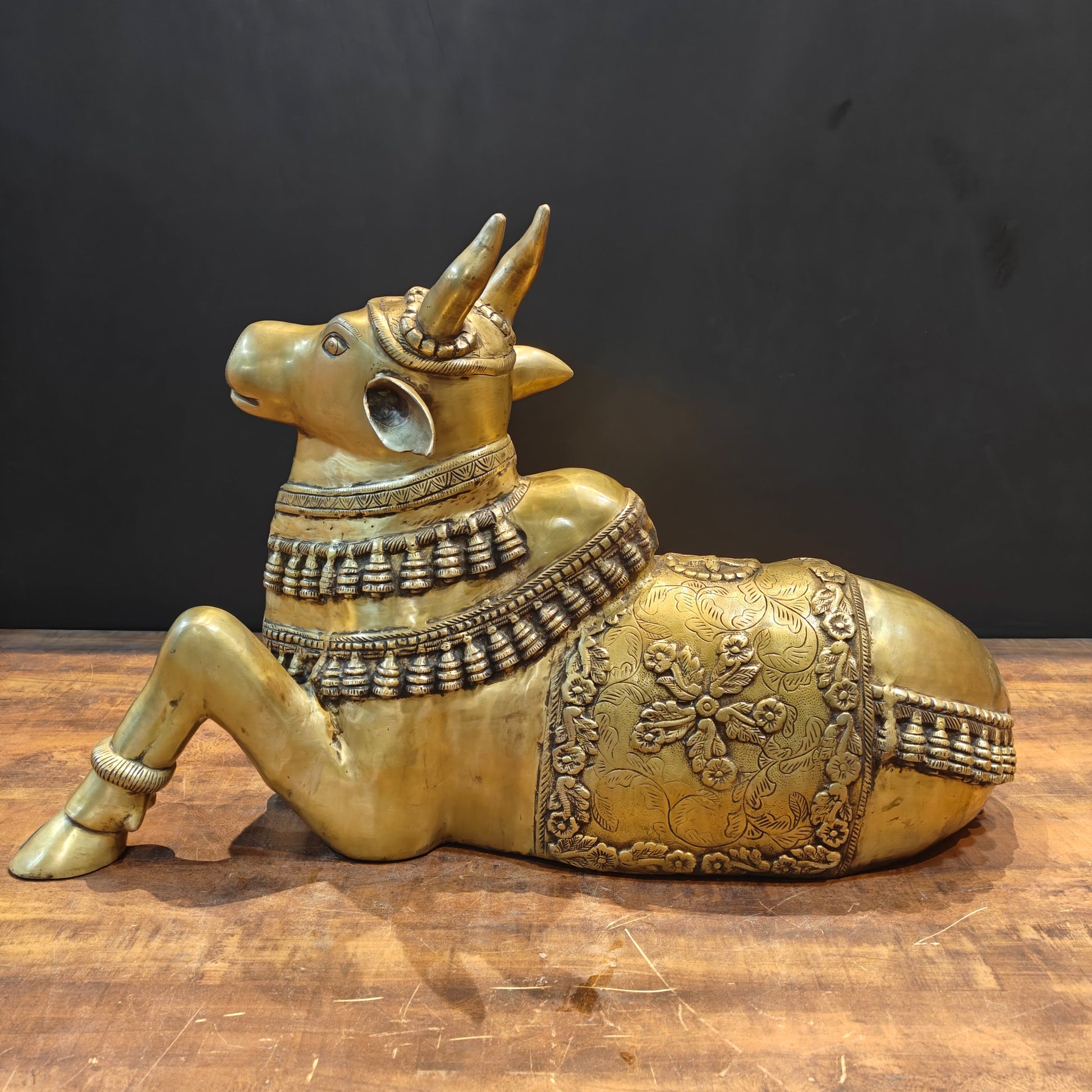 Brass Large Nandi Sculpture 33 Inch - Image 8