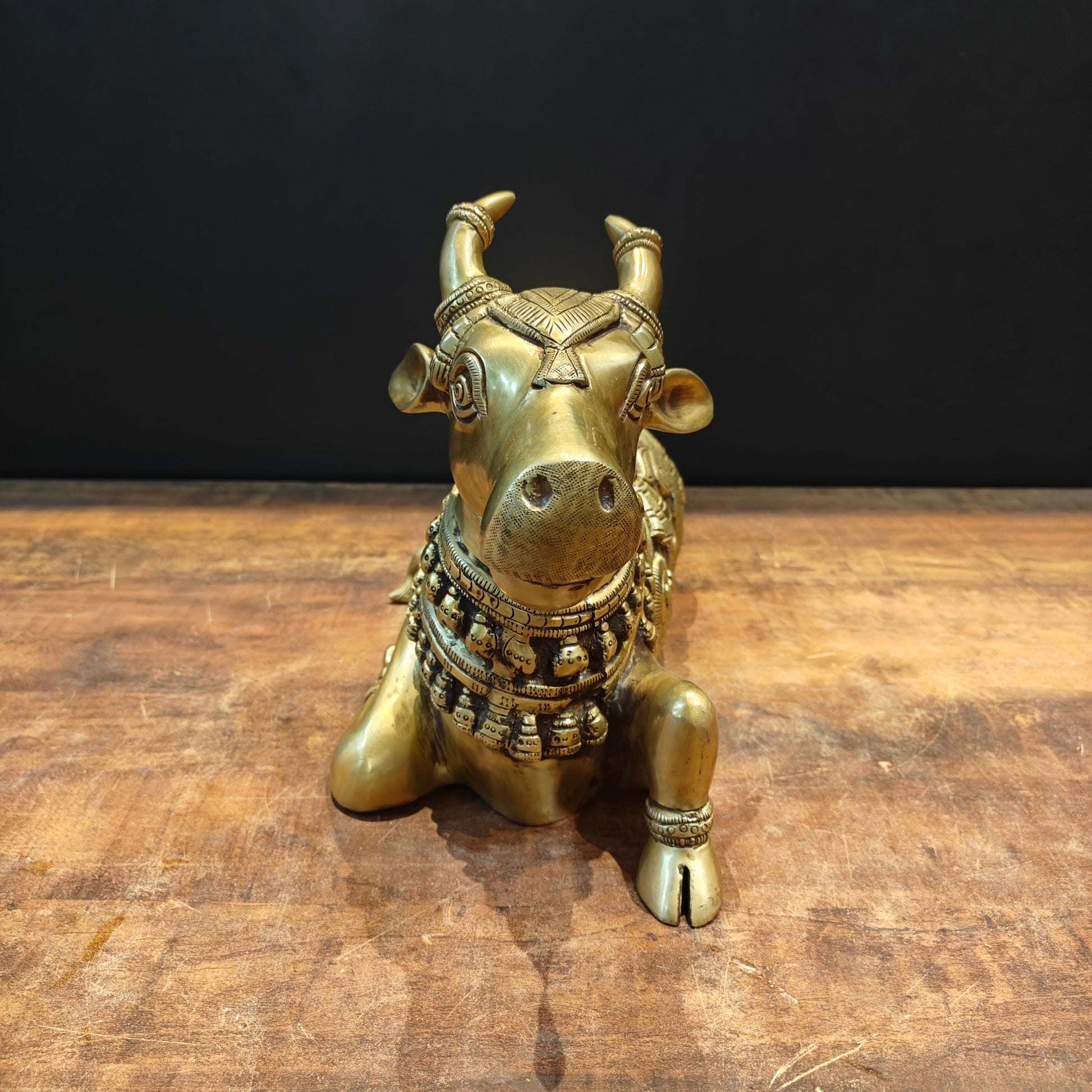 Brass Superfine Nandi Statue With Enhanced Carvings 15 Inch - Image 7