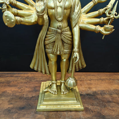 Brass Large Standing Panchmukhi Hanuman Statue 3 Feet by vendor-unknown - Hindu Gods (View 11)