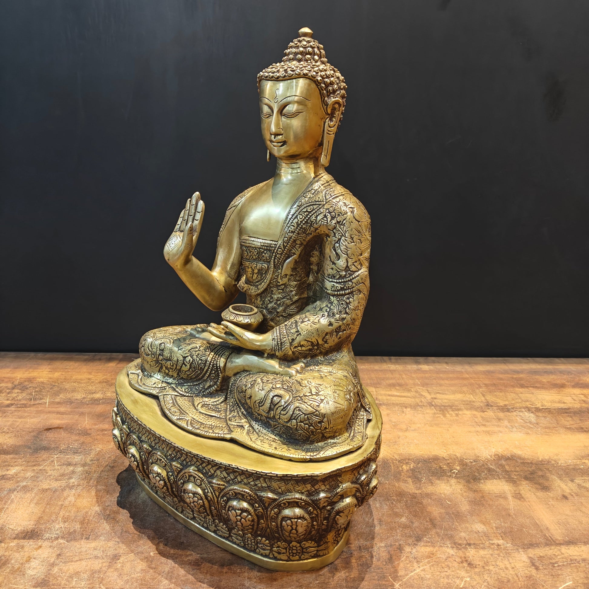 Brass Blessing Buddha Statue 2 Feet - Image 5
