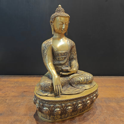 Brass Buddha Statue in Bhumisparsha Mudra 2 Feet by vendor-unknown - Buddha (View 4)