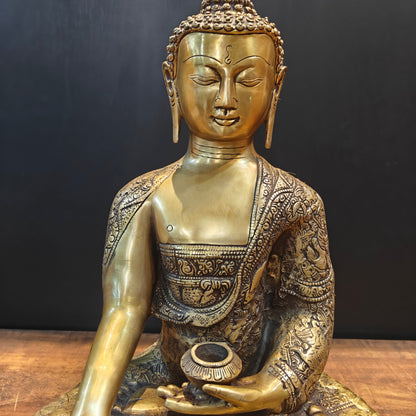 Brass Buddha Statue in Bhumisparsha Mudra 2 Feet by vendor-unknown - Buddha (View 6)