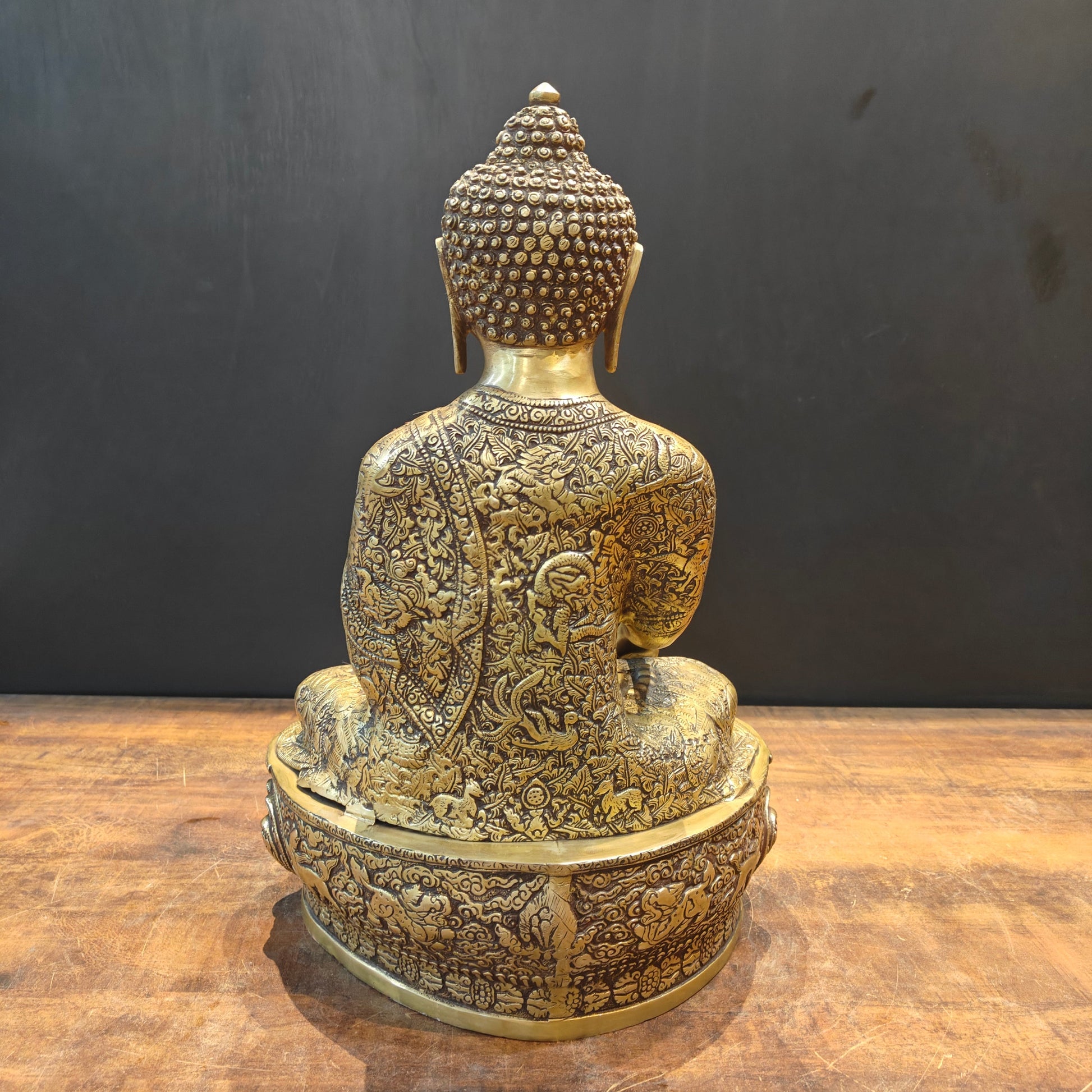 Brass Buddha Statue in Bhumisparsha Mudra 2 Feet - Image 10