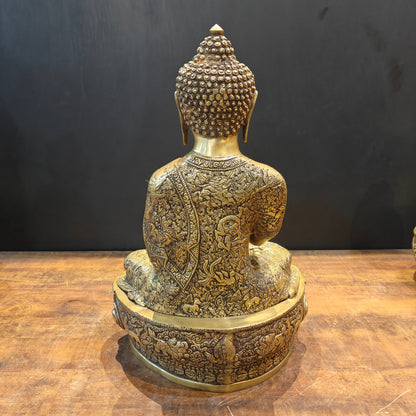 Brass Buddha Statue in Dharmachakra Mudra 2 Feet by vendor-unknown - Buddha (View 6)