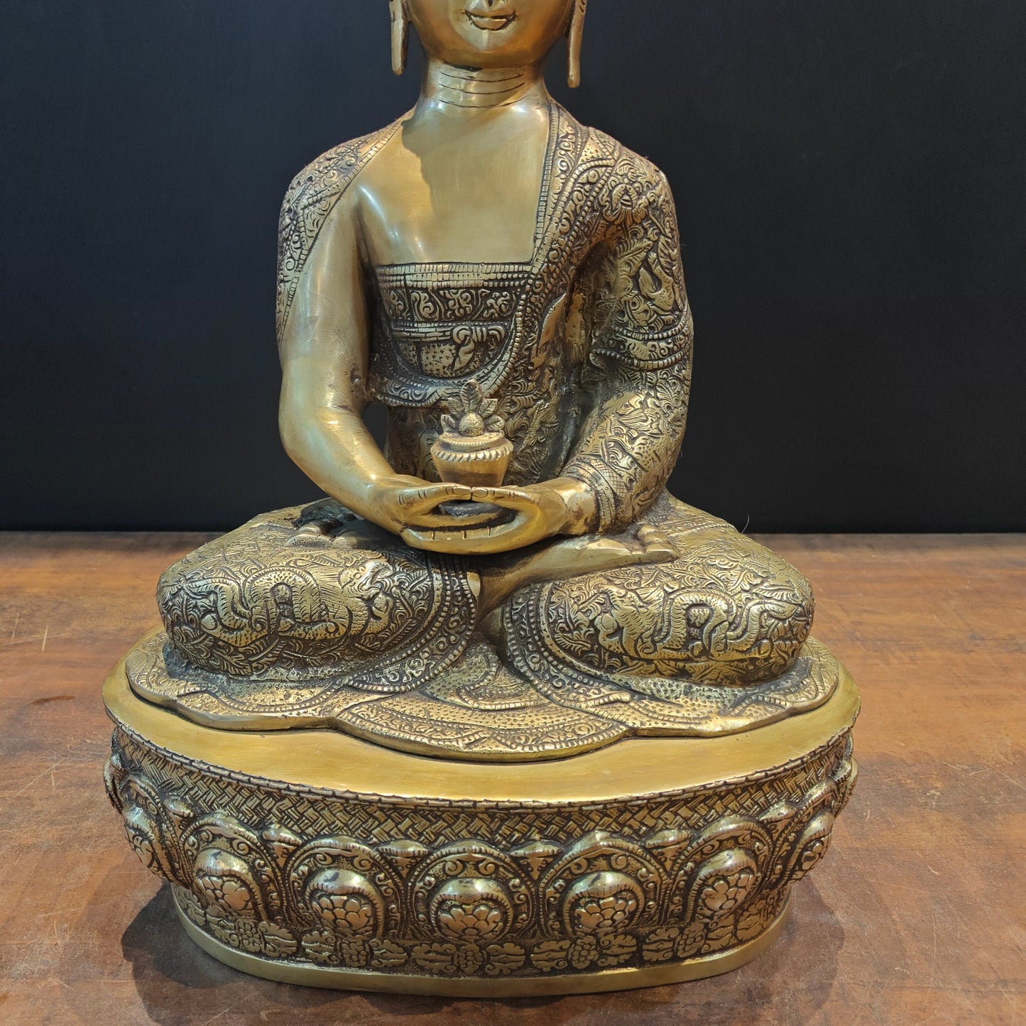 Brass Meditation Buddha Statue Antique Finish 2 Feet