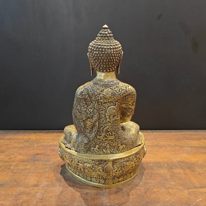 Brass Meditation Buddha Statue Antique Finish 2 Feet by vendor-unknown - Buddha (View 6)