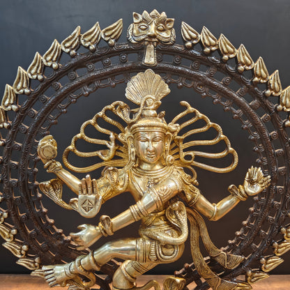 Brass Nataraja Statue Embodiment of Rhythm and Creation 28 Inch by vendor-unknown - Hindu Gods (View 2)