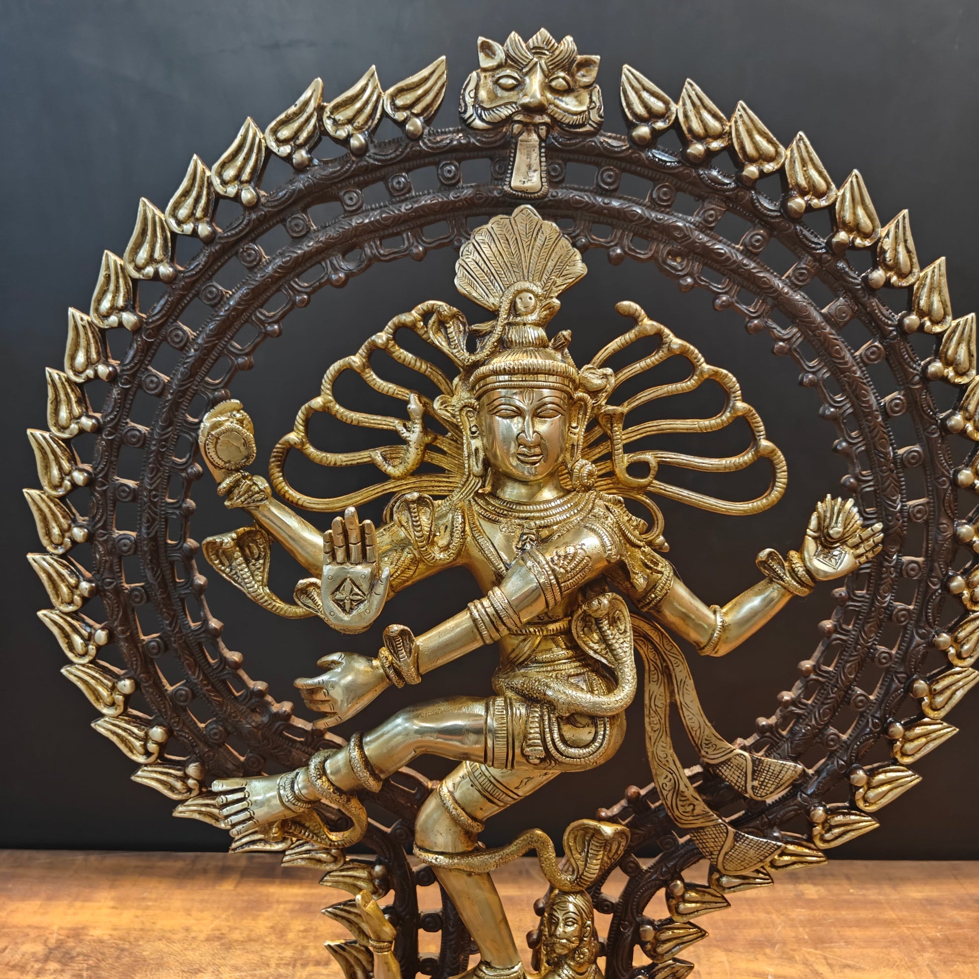 Brass Nataraja Statue Embodiment of Rhythm and Creation 28 Inch - Image 4