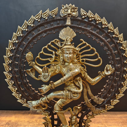 Brass Nataraja Statue Embodiment of Rhythm and Creation 28 Inch by vendor-unknown - Hindu Gods (View 4)