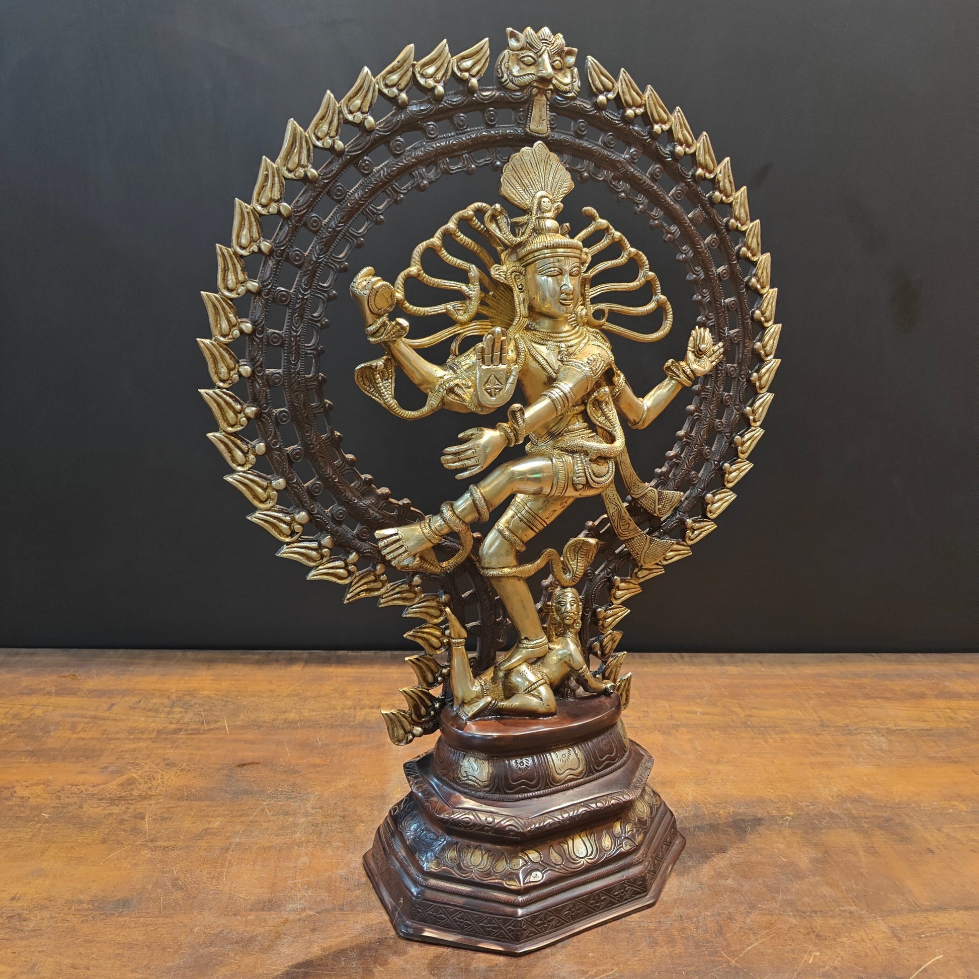 Brass Nataraja Statue Embodiment of Rhythm and Creation 28 Inch - Image 5